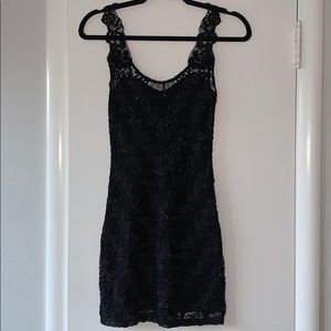 Free people Black lace mini dress size xs